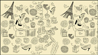 Paris, France, vector material -2