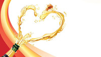 Heart-shaped champagne vector material -5