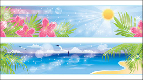 Beautiful coastal scenery 03 - vector