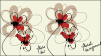 Stylish hand-painted flowers vector material -4