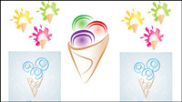Cartoon ice cream 03 - vector material