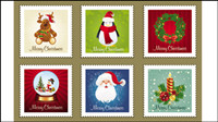 The Christmas elements Stamp vector material - 01