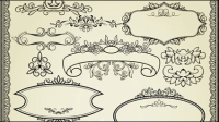 European-style lace pattern 04 - vector material