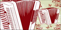 Accordion and the pattern vector material
