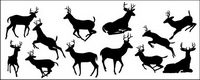 Deer silhouettes vector material