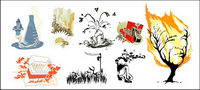 Vector series of pictorial material trend-5