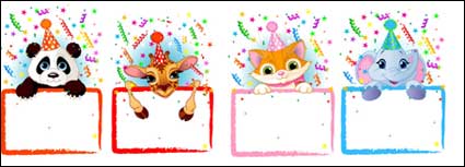 Vector animal holiday bulletin board material