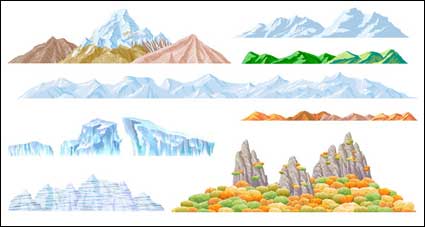 Beautiful mountains vector material