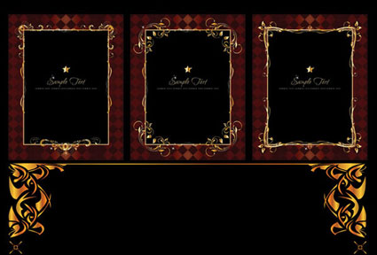 Luxuriant gold lace vector of material