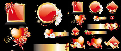 ++Glittering love element vector material++