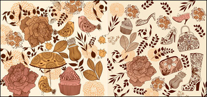 Female flower topic vector pattern