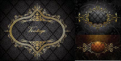 European gold border shading pattern vector material