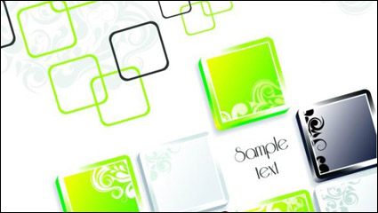 Cool three-dimensional box background vector material