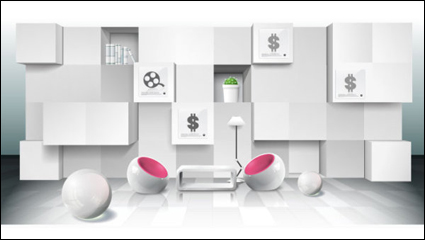 Three-dimensional creative business space background vector material -2