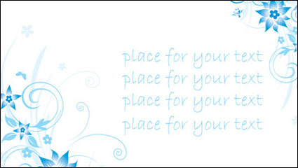 Simple blue hand-painted flowers and patterns of text background vector -4