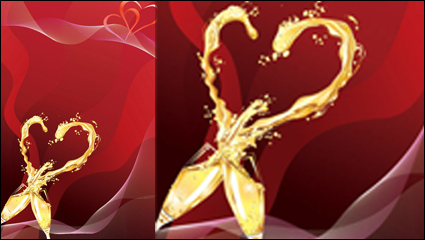 Heart-shaped champagne vector -4