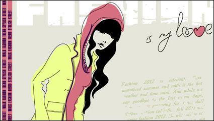 Girls fashion illustrator 04 - vector material
