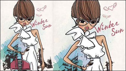 Fashion Shopping Girl 02 - vector material