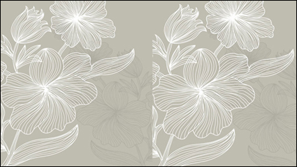 Lines of flowers 02 - vector