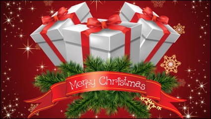 Gorgeous Christmas background 02 - vector material