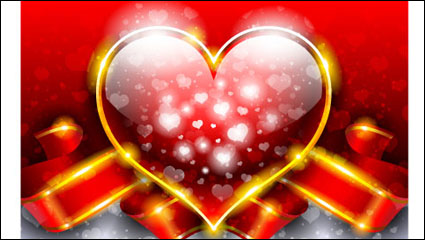 Fancy Valentine background 01 - vector material