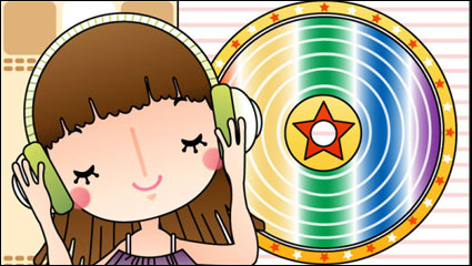 Cartoon Music illustrator 02 - vector material