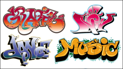 Graffiti fonts beautifully designed 03 - vector material