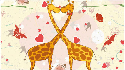 Cartoon animal background 03 - vector material