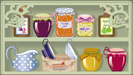 Cartoon window shop 01 - vector material