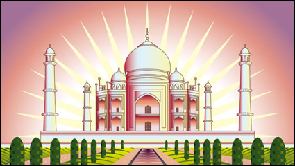 Cartoon landmark 04 - vector material