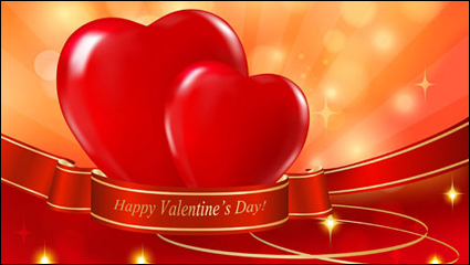 Beautiful valentine background 03 - vector material