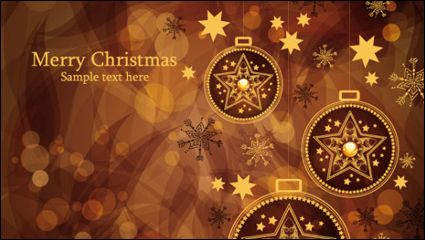 Brown Gorgeous Christmas background 02 - vector material