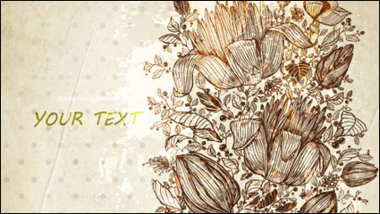 Line art retro pattern background 04 - vector material