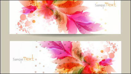 Floral banner 01 - vector material