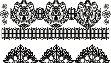 Black and white floral pattern 01 - vector material
