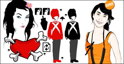 Game handle, milk boxes, marker pens, paint brushes, glasses vector