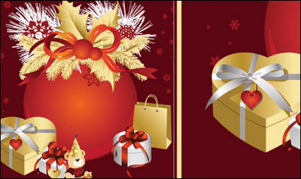 Christmas, ribbons, bows, gift vector