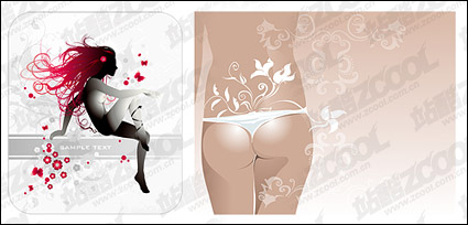 Sexy female pattern vector material