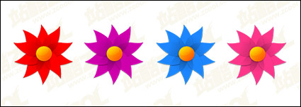 Windmill shape of small flowers vector material