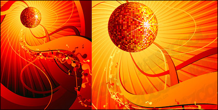 The trend of disco music element vector material