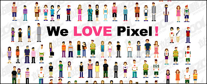 Pixels villain vector material