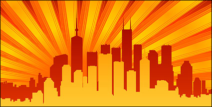 City reflection of the vector material