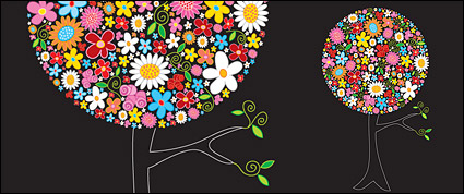 Colourful flowers of trees