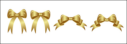 golden bows vector material