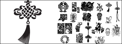 Paper-cut designs - classic New Year vector