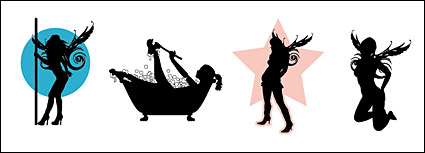 Sexy female silhouette icon material