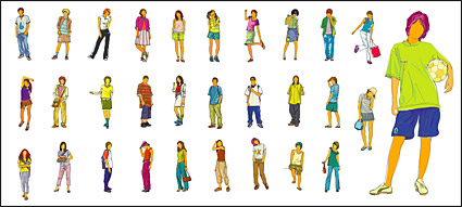 Leisure figures vector material